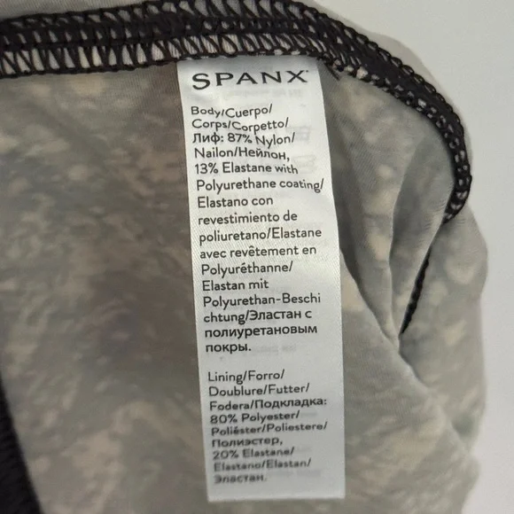 NWT Spanx Faux Leather Snakeskin Shine Print Leggings Grey Black‎ Size Large - Picture 13 of 14